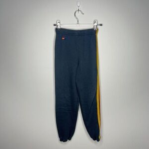 Aviator Nation Sweatpants Kids 10 Gray Rainbow Stripe Fleece Jogger Lounge Pants